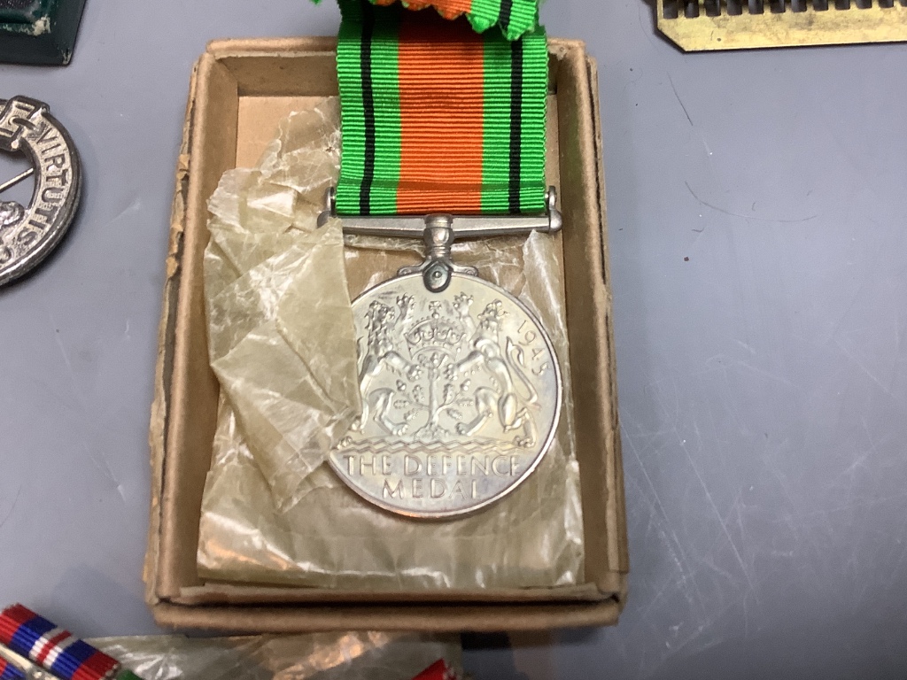 A WWII group of four medals to Sgt. A.W. Glover 3194219, Kings Own Scottish Borderers, mentioned in despatches, 22nd March, 1945